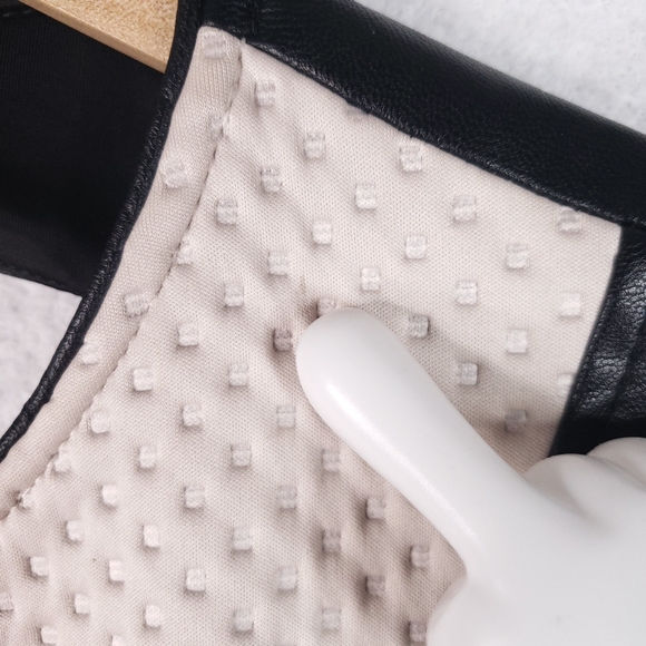 RACHEL Rachel Roy Textured A Line Skater Faux Leather Trim Scuba Dress - Picture 6 of 16